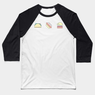 pizza burger junk food Baseball T-Shirt